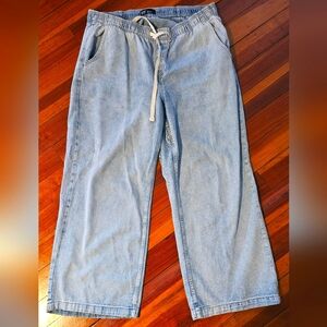 GAP high rise wide leg drawstring waist elastic Size XL